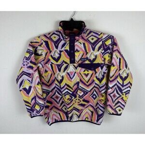 Patagonia Aztec Tribal Snap-T Fleece Jacket Girls Kids Medium 10-12 Youth Boys